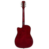Brown 41-inch Dreadnought barrel-shaped cutaway acoustic guitar with pick, strings, capo, gig bag, 95446396