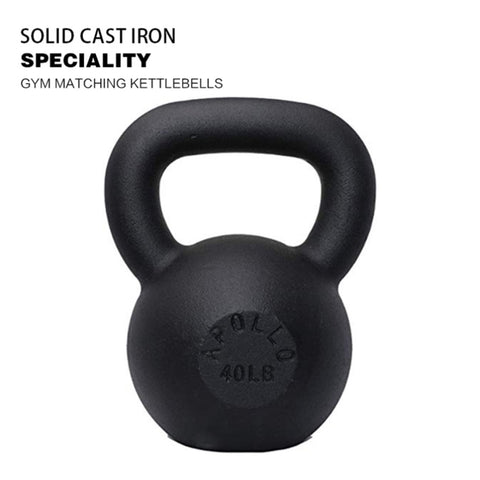 ZUN 40LBS Solid Cast Iron Kettlebells Ideal for Strength Training, Building Muscles 72062570