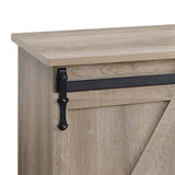Oak TV Stand with 2 Sliding Barn Doors B062P182853