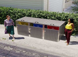 Garbage Bin Shed Stores 3 Trash Cans with Pneumatic Support Rod, with Lockable Doors & Waterproof W1598P357717