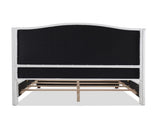 Marcella Upholstered Shelter Headboard Bed Set, Queen, Bright White Polyester B2719P238220