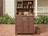 (With Assembly Video) TOPAMX Potting Bench with Hutch, 65" H Solid Fir Wood Garden Workstation, N717P404330D
