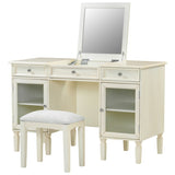 2-in-1 Vanity Desk with Flip-Top Mirror, Dressing Table Set with Drawer & Cabinet, Multi-Functional 45102878