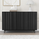 ZUN U_STYLE Wave Pattern Storage Cabinet with 2 Doors and 2 Drawers, Adjustable, Suitable for WF317509AAB