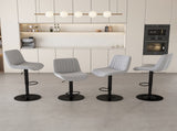 Swivel Bar Stools with Adjustable Height , Backrest, and Soft Knit Fabric - Ideal W2699P360245