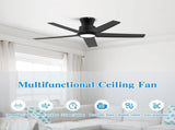44 inch Ceiling Fans with Lights, Large Air Volume Ceiling Fans with Reversible Quiet DC Motor and 84109418