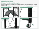 3-Tier Foldable Metal Storage Shelves with Wheels, Heavy Duty Storage Folding Shelf Metal 03902432