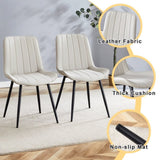 Extended Seat Cushion PU Dining Chair Set - Four Pieces,Ergonomic Design.Smooth line design,Integral W1151P245736