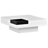 ZUN ON-TREND Modern Minimalist Design 31.5*31.5in Square Coffee Table with Detachable Tray and Plug-in WF298613AAK