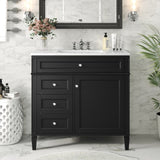 36'' Bathroom Vanity with Top Sink, Modern Bathroom Storage Cabinet with 2 Drawers and a Tip-out N710P230246B