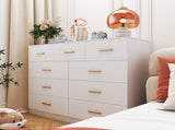 9 Drawer Double Dresser for Bedroom, Wide Storage Cabinet for Living Room Home Entryway,White 34963972