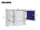 30 Inch Mirror Medicine Cabinet with Open Shelves, Wall Mounted Home Storage with Doors & Mirror, N710P322812K