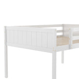 ZUN Full Size Wood Low Loft Bed with Ladder, ladder can be placed on the left or right, White WF531952AAK