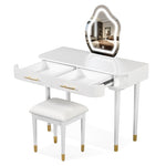 ZUN 40" Modern Vanity Table Set with Mirror Touch Screen Lighted Mirror, Dressing Table and Cushioned N704P196657K