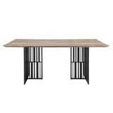 ZUN ACME Zudora Dining Table, Antique Oak & Black Finish DN01757