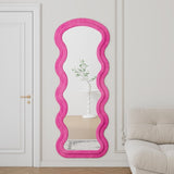 Flannel Full Length Wave rose Floor Mirror for Bedroom living room Hanging or Against The Wall 76225535