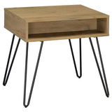 Golden Oak and Black Square End Table B062P153622