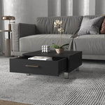 ZUN Black Wengue 1-Drawer Rectangle Coffee Table B06280212