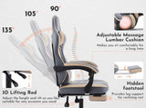 Gaming Chair, Ergonomic Computer Chair with Footrest and Massage Lumbar Support, Height Adjustable W2367P355620