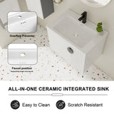 28 Inch Bathroom Vanity with Ceramic Sink, For Small Bathroom, Bathroom Vanity with Soft Close Door W999P146019