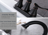 2-Handle 4-Inch Oil Rubbed Bronze Bathroom Faucet, Bathroom Vanity Sink Faucets with Pop-up Drain 95553144