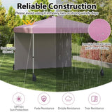 10 X 10 FT Pink Pop up Tent with Wheeled Bag and 1 Sidewall 21025822