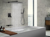 Male NPT Matte Black Shower System, 12 Inch Shower Fixtures Rain Shower Head with Handheld Shower T3177P277542