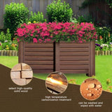 ZUN Wood Garden Bed for Growing Flowers, Planter Garden Boxes Outdoor Planter Box, Wood Container 79206617