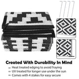 6 x 9 FT camping rug for RV mats outside, indoors, outdoor porches, decks, backyards, camping, 42412631