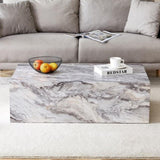 ZUN Modern MDF coffee table with grey texture pattern -39.3x23.6x11.8 inches - stylish and durable W1151P188000