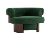 Modern 32'' Wide Curved Sculptural Swivel Barrel Chair,360&deg Swivel Base, Comfortable Fabric, 91451328
