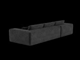 Black Modular Corduroy Sectional Sofa with Chaise Lounge, All-Foam Deep Seat Couch, Soft Wide-Wale 17630337