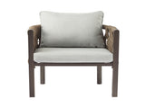2-Pieces Outdoor Metal Patio Club Chair, Patio Arm Chair with Cushion, Modern Outdoor N780P254451B