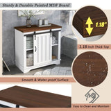 ZUN Bathroom Storage Cabinet, Freestanding Accent Cabinet, Sliding Barn Door, Thick Top, Adjustable WF287852AAK