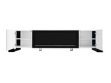 ON-TREND Modern TV Stand 34.2" Non-heating Electric Fireplace, High Gloss Entertainment Center 14602756