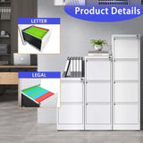 3 Drawer Metal Vertical File Cabinet with Lock Office Home Steel Vertical File Cabinet for A4 30844462