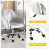 Accent chair Modern home office leisure chair with adjustable velvet height and adjustable casters W1521108569