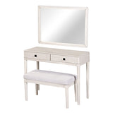 Modern Vanity Desk with Mirror, Adult Makeup Table Set with Stool, Home Office Desk, 2 Large N844P262898A