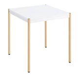 White and Gold Square End Table B062P181417