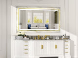 60x36" Gold Eco-Friendly Silver Mirror Dual LED Light Strips Front and Back LightingUnable ship on 49898287