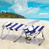 63*70*99cm Heightened Oxford Cloth Silver White Aluminum Tube Bearing 100kg Beach Chair Blue Stripes 53561346