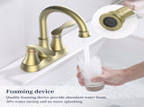 Bathroom Faucet Brushed Gold with Pop up Drain & Supply Hoses 2-Handle 360 Degree High Arc Swivel 82832959