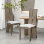 ZUN Dining Chair Set of 2 MDF, sponge .PU Leather Upholstered Cushion Seat Wooden Back Side Chairs Wood W876126496