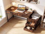 5 Drawer Computer Desk Reversible Drawers & Printer Shelf, Industrial Home Office Writing Desk 64255846