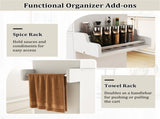 41.5" Rolling Kitchen Island Cart with Storage, White Kitchen Cart with Drawer Cabinet, Spice Rack 46052870