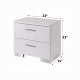 2 Drawers Nightstand with Chrome Legs, White B016P253012