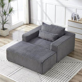 75-Inch Corduroy Sponge Sofa Lounge Chair with Removable footrest,No Assembly Required,Fluffy Modern W834P206097
