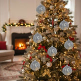 6PCS Set 3.9" Christmas Tree Ornament Balls Hanging Glass Holiday Decor for Party Tree Decorations 30503355