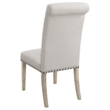 Beige and Pine Upholstered Parsons Dining Chair B062P153699