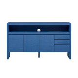 U_Style 60" 3-Door Sideboard with 3 Drawers - Modern Solid Ash Veneer MDF Sideboard, Semi-Open Shelf N711P289141V